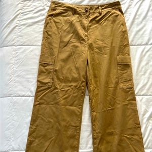 Anthropologie Ladies Khaki Cargo Wide Leg Pants XL